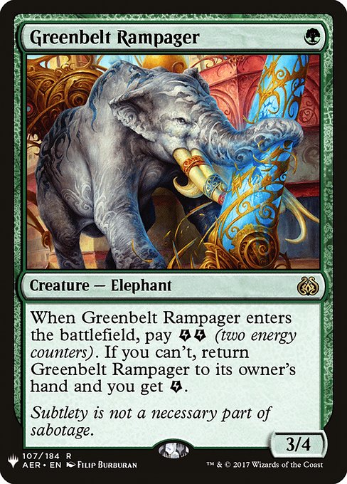 Greenbelt Rampager - The List Reprints - #AER-107